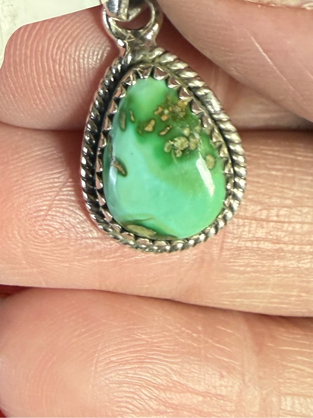 Sonoran Mountain Turquoise Sterling Silver Teardrop Pendant